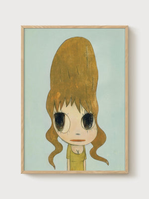 Yoshitomo Nara Print poster in oak frame