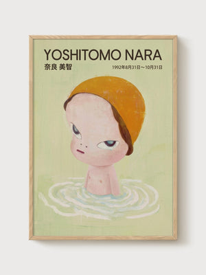 Yoshitomo Nara Print poster in oak frame