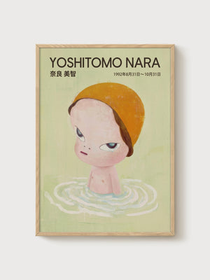 Yoshitomo Nara Print poster in oak frame