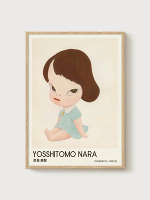 Yoshitomo Nara Print poster in oak frame