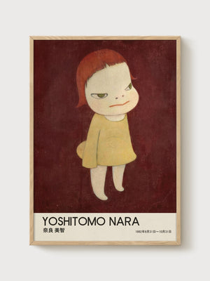 Yoshitomo Nara Print poster in oak frame
