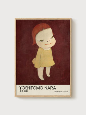 Yoshitomo Nara Print poster in oak frame