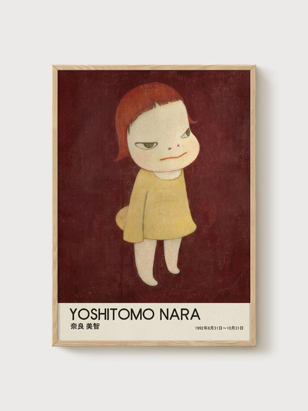 Yoshitomo Nara Print poster in oak frame