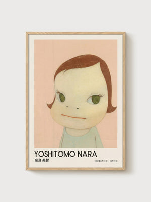 Yoshitomo Nara Print poster in oak frame