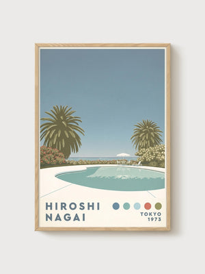 Hiroshi Nagai Art Print poster in oak frame