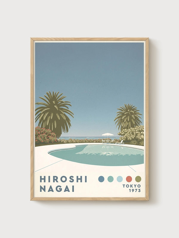 Hiroshi Nagai Art Print poster in oak frame