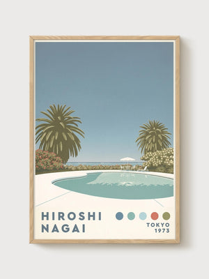 Hiroshi Nagai Art Print poster in oak frame