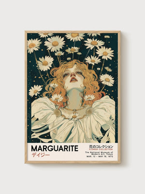 Art Nouveau Print poster in oak frame
