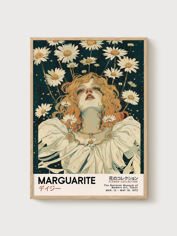 Art Nouveau Print poster in oak frame