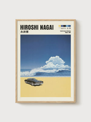 Hiroshi Nagai Print poster in oak frame