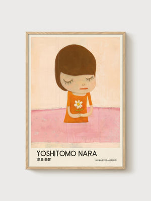 Yoshitomo Nara Print poster in oak frame