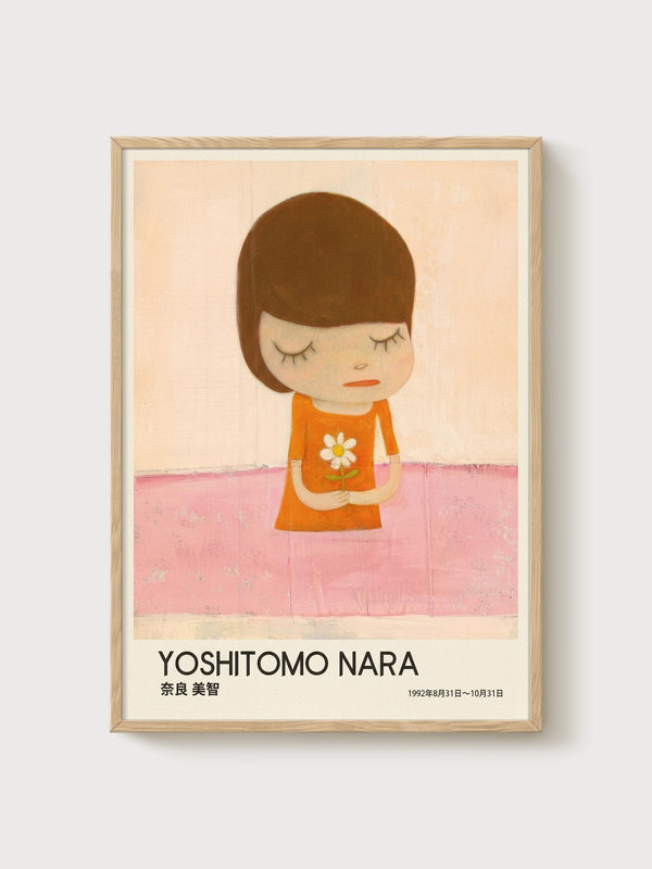 Yoshitomo Nara Print poster in oak frame