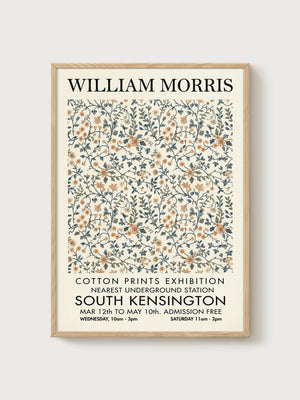William Morris Print poster in oak frame