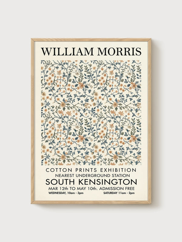 William Morris Print poster in oak frame