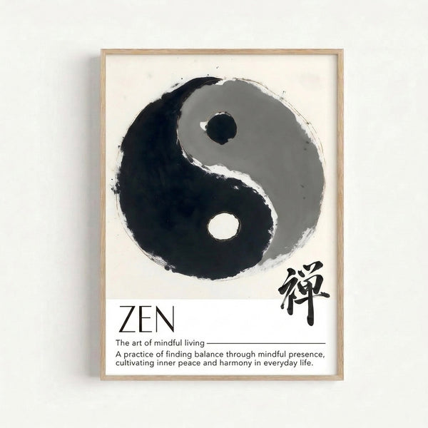 Abstract enso circle in soft gray and cream tones, rendered in Japanese ink wash style, creating a calm contemplative mood.